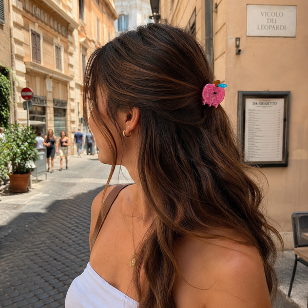 Molletta per Capelli Mela Rosa e Colorata