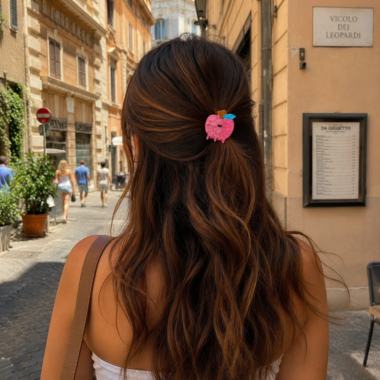 Molletta per Capelli Mela Rosa e Colorata